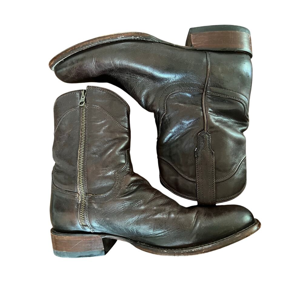 Tecovas The Earl Zip Western Boots Brown Leather Men’s 11 D Cowboy - Picture 5 of 10